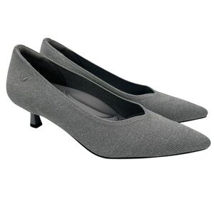 Vivai Scarlett Pointed-Toe Kitten Heels Silvery Grey Women's EU 39.5/US 8.5